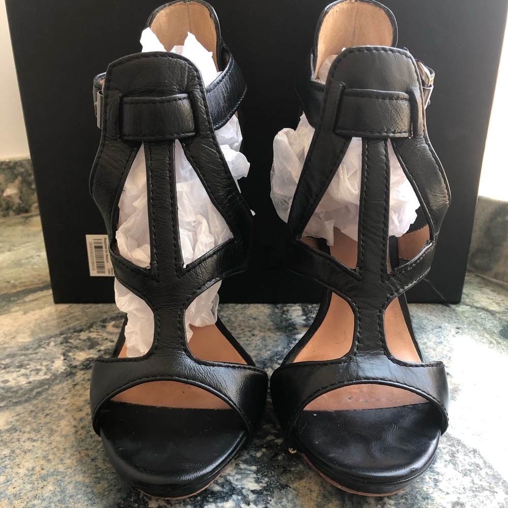 LAMB Strappy Sandal Black High Heel